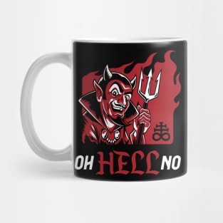 Oh Hell No - Funny Vintage Red Devil Mug